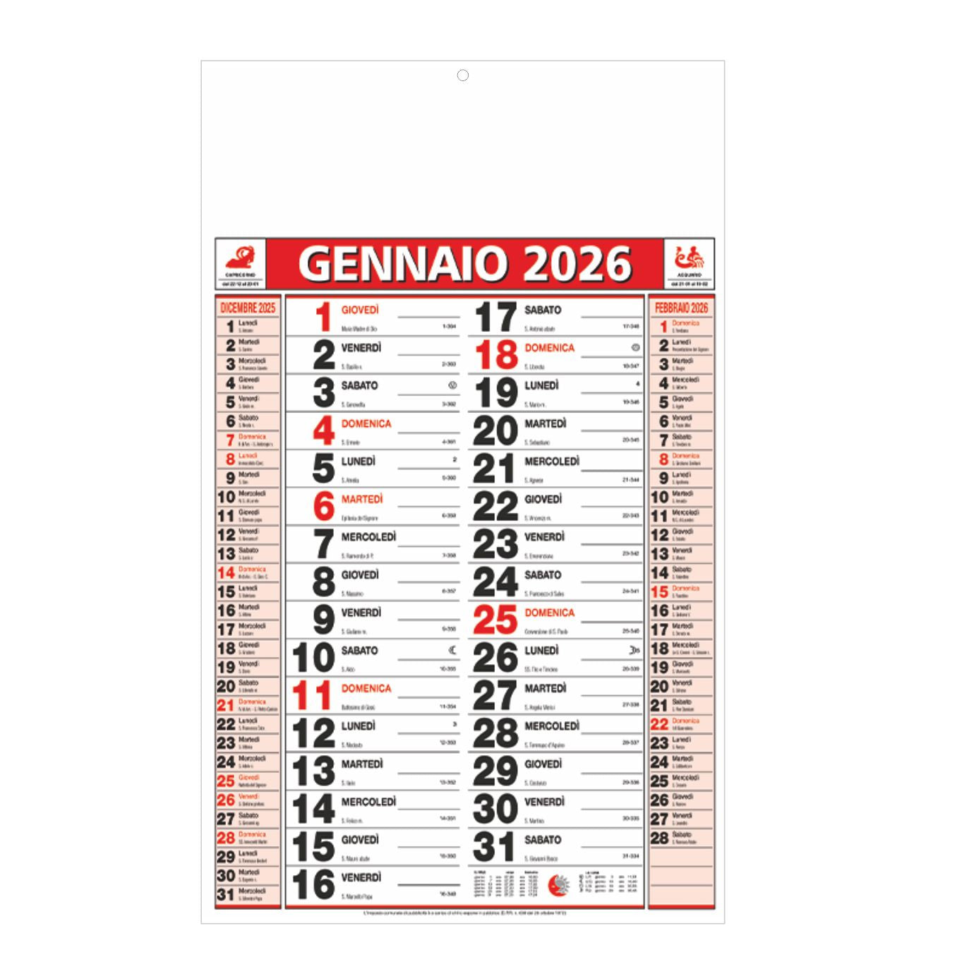 Calendario Olandese da parete