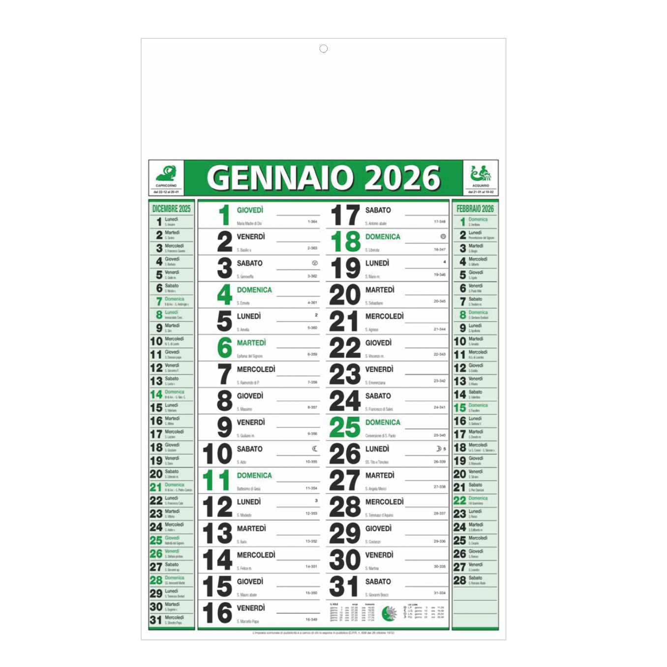 Calendario Olandese da parete