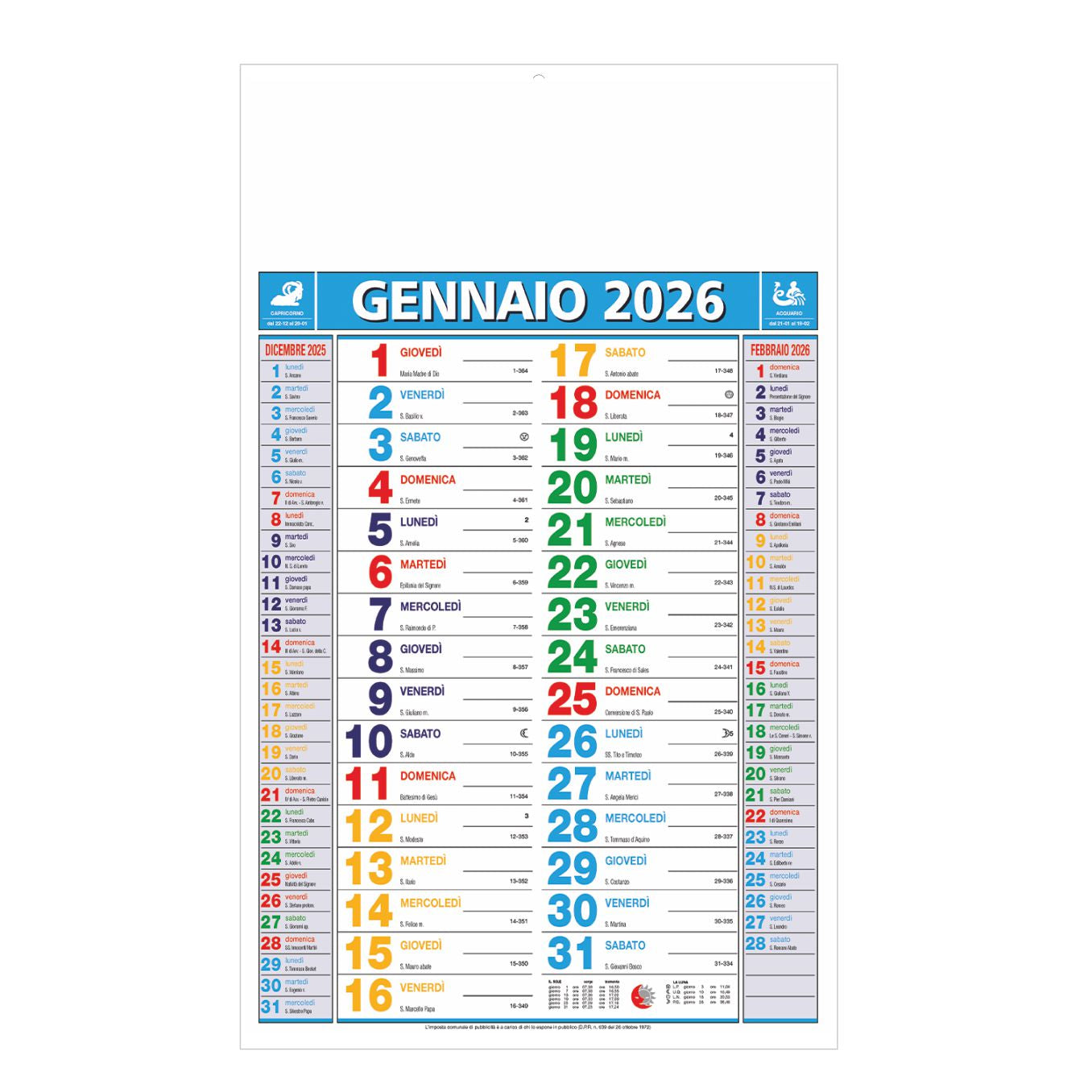 Calendario da parete Olandese multicolor
