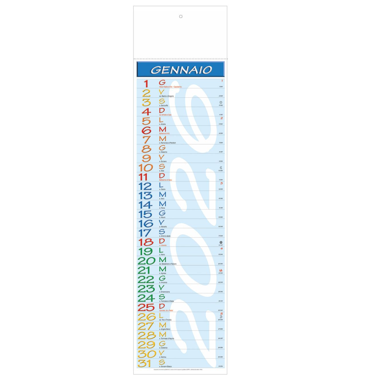 Calendario Olandese Siluotte da parete